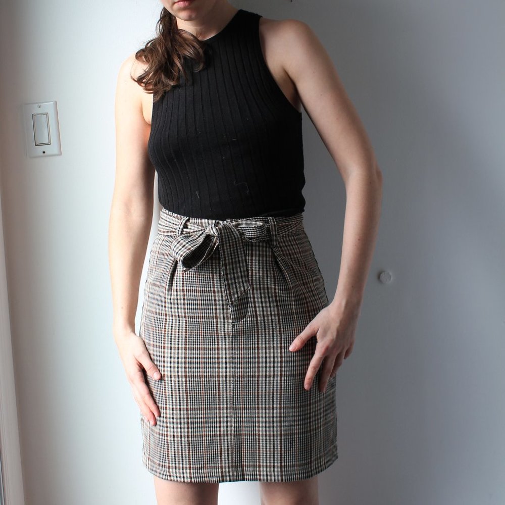 Simons printed tweed effect skirt,